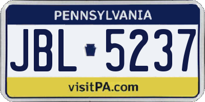PA license plate JBL5237