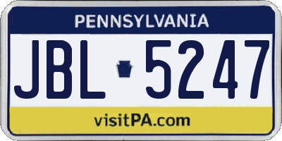 PA license plate JBL5247