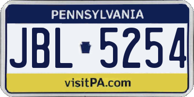 PA license plate JBL5254