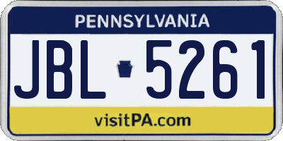 PA license plate JBL5261