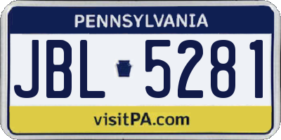 PA license plate JBL5281