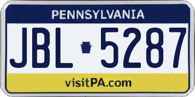 PA license plate JBL5287