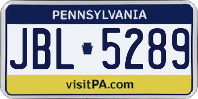 PA license plate JBL5289