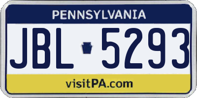 PA license plate JBL5293
