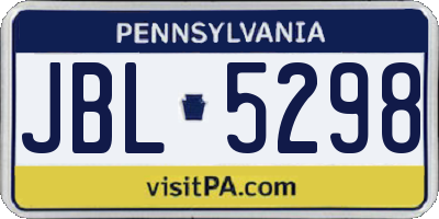 PA license plate JBL5298