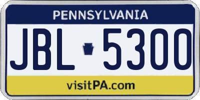 PA license plate JBL5300