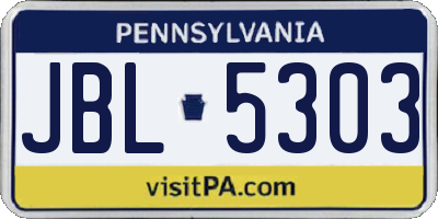 PA license plate JBL5303