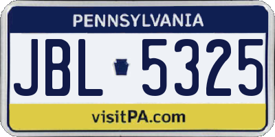 PA license plate JBL5325