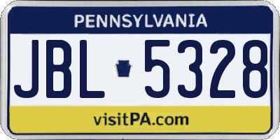 PA license plate JBL5328
