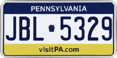 PA license plate JBL5329