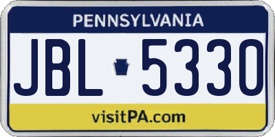 PA license plate JBL5330