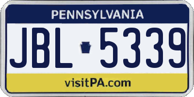 PA license plate JBL5339