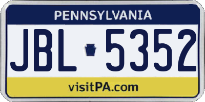 PA license plate JBL5352