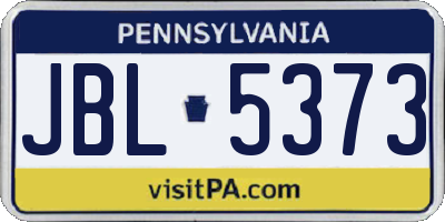 PA license plate JBL5373
