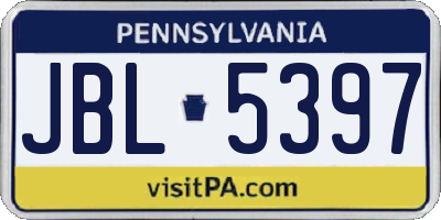 PA license plate JBL5397