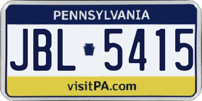 PA license plate JBL5415