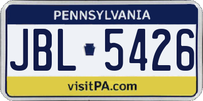 PA license plate JBL5426