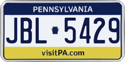 PA license plate JBL5429