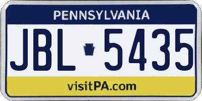 PA license plate JBL5435