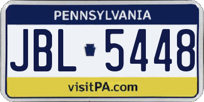 PA license plate JBL5448