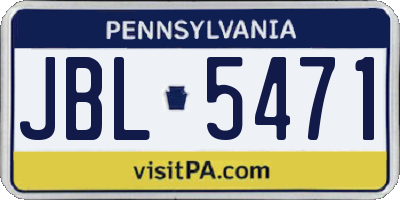 PA license plate JBL5471