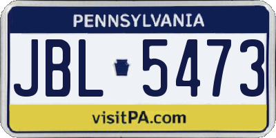 PA license plate JBL5473