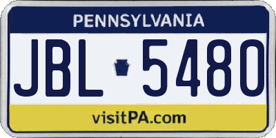PA license plate JBL5480
