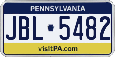 PA license plate JBL5482