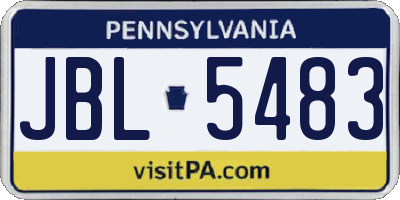 PA license plate JBL5483