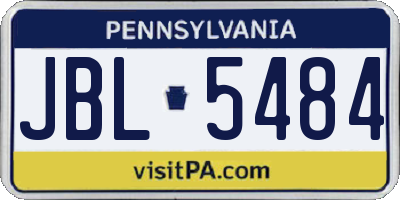 PA license plate JBL5484