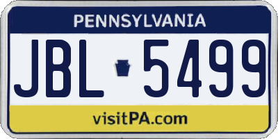 PA license plate JBL5499