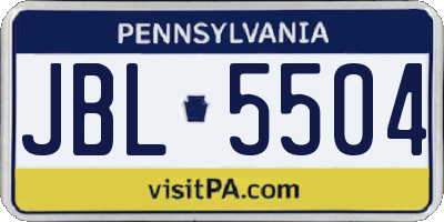 PA license plate JBL5504