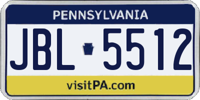 PA license plate JBL5512