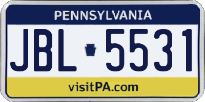 PA license plate JBL5531