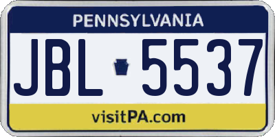 PA license plate JBL5537