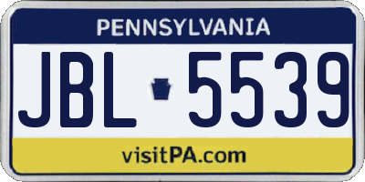 PA license plate JBL5539