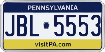 PA license plate JBL5553