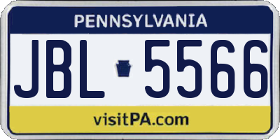 PA license plate JBL5566