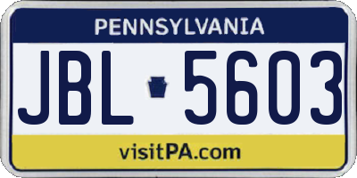 PA license plate JBL5603