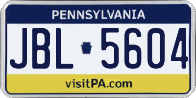 PA license plate JBL5604