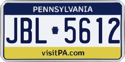 PA license plate JBL5612