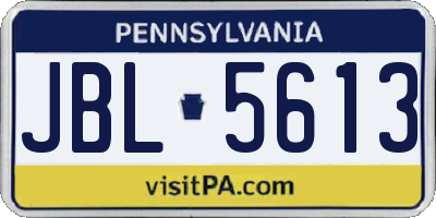 PA license plate JBL5613