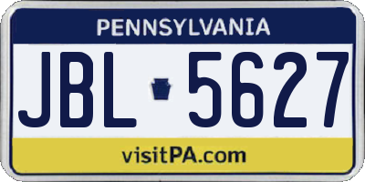 PA license plate JBL5627