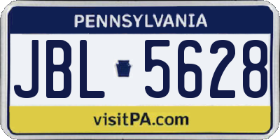 PA license plate JBL5628