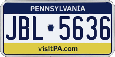 PA license plate JBL5636