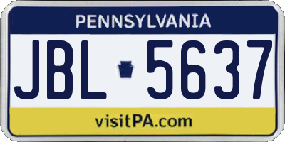 PA license plate JBL5637