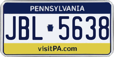 PA license plate JBL5638