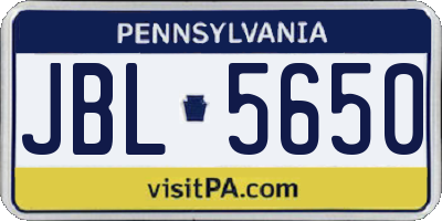 PA license plate JBL5650