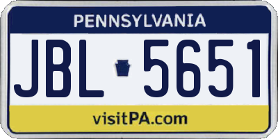 PA license plate JBL5651