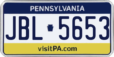 PA license plate JBL5653